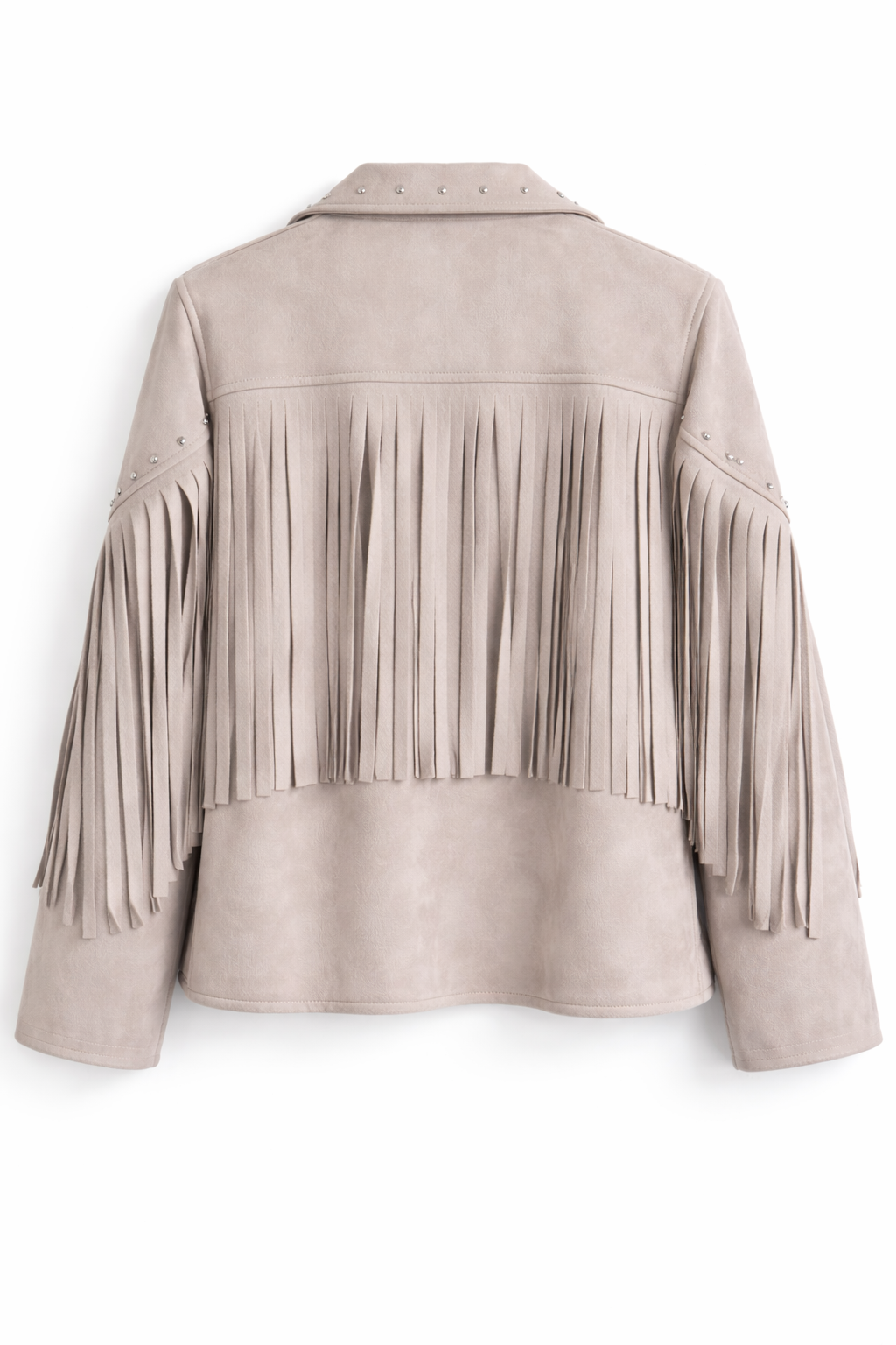 Beige Suede Fringe Jacket