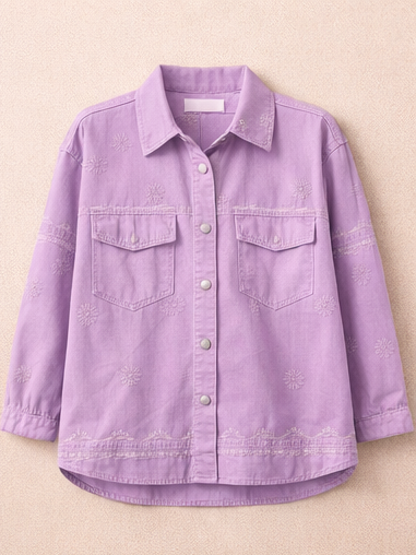 Lilac Denim Jacket