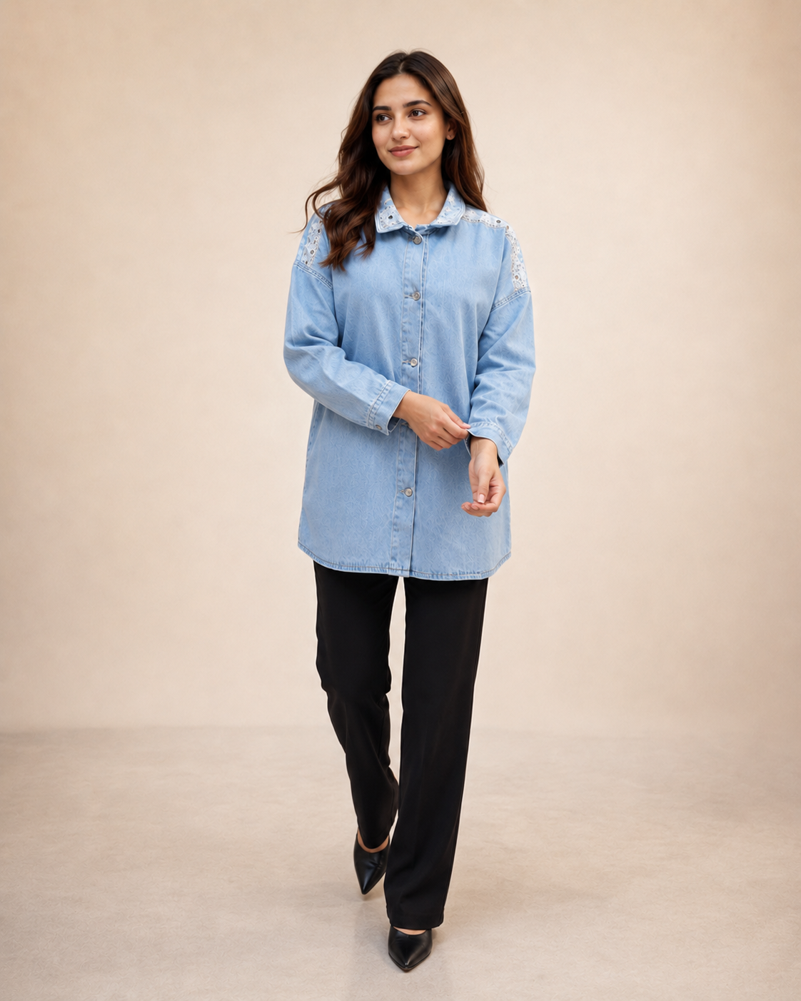 Celeste Lace Denim Shirt
