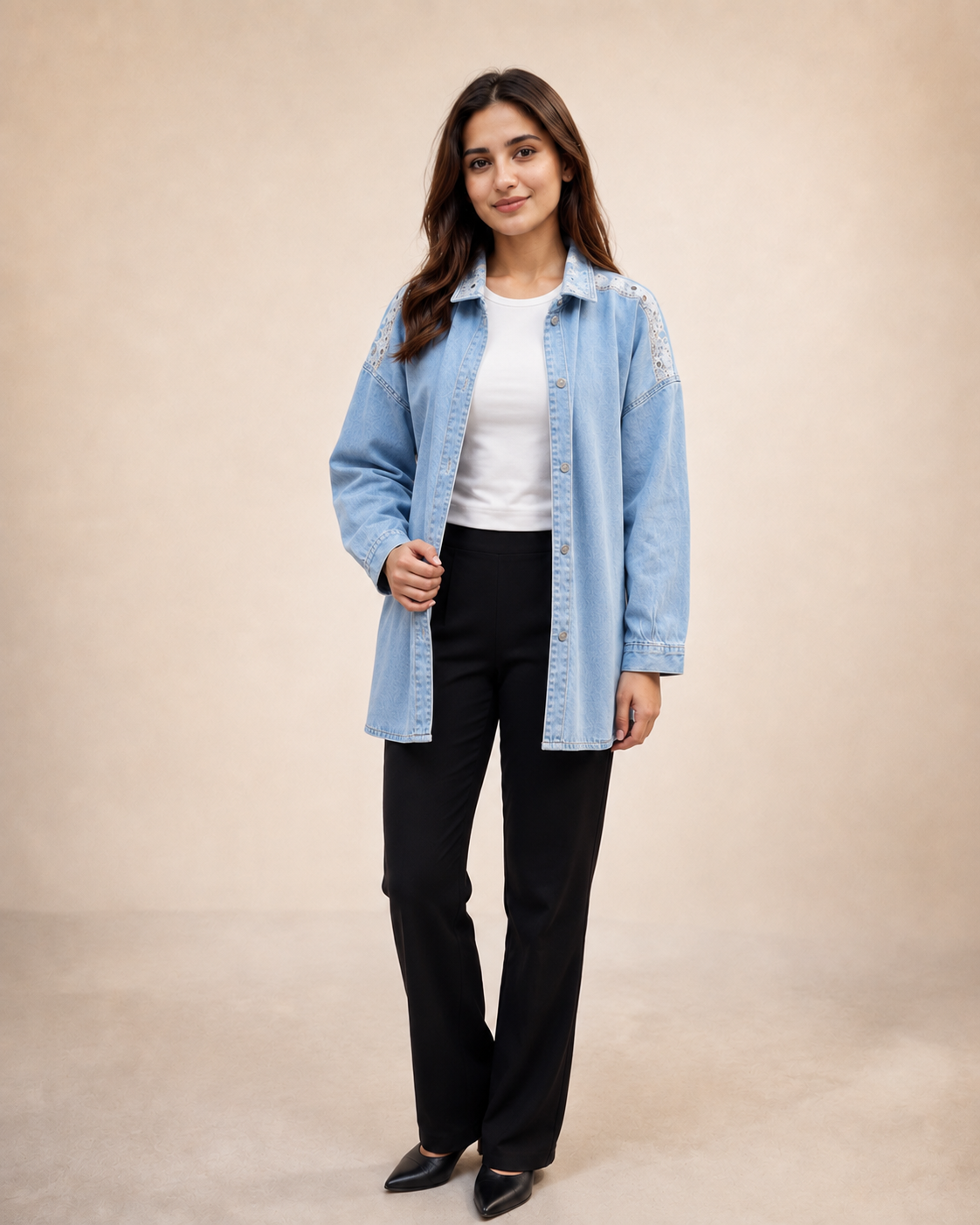Celeste Lace Denim Shirt