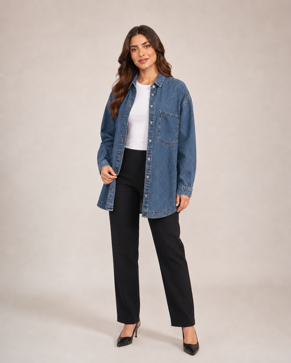 Indigo Muse Longline Denim Shirt