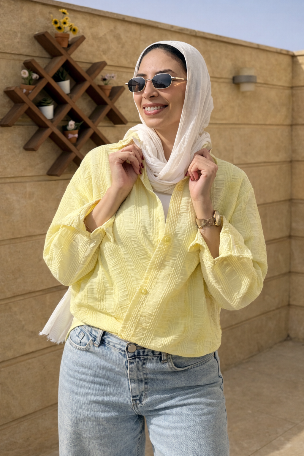Yellow Textured Blouse