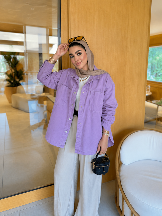 Lilac Denim Jacket